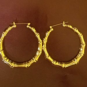 18k Gold Filled Bamboo Hoop Earrings